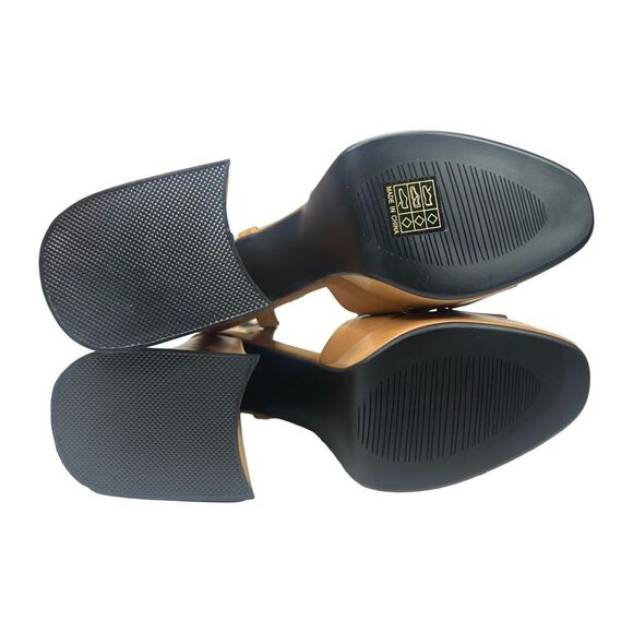 Lamoda Flared Platform Heel Sandal - Camel - Size 8 (UK6) - Picture 7 of 9